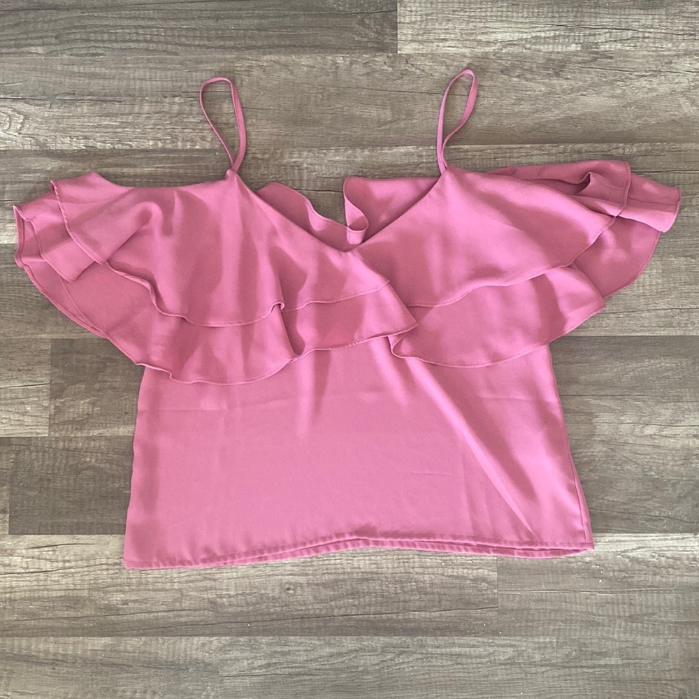 Ruffle cold shoulder midi top (Forever21)